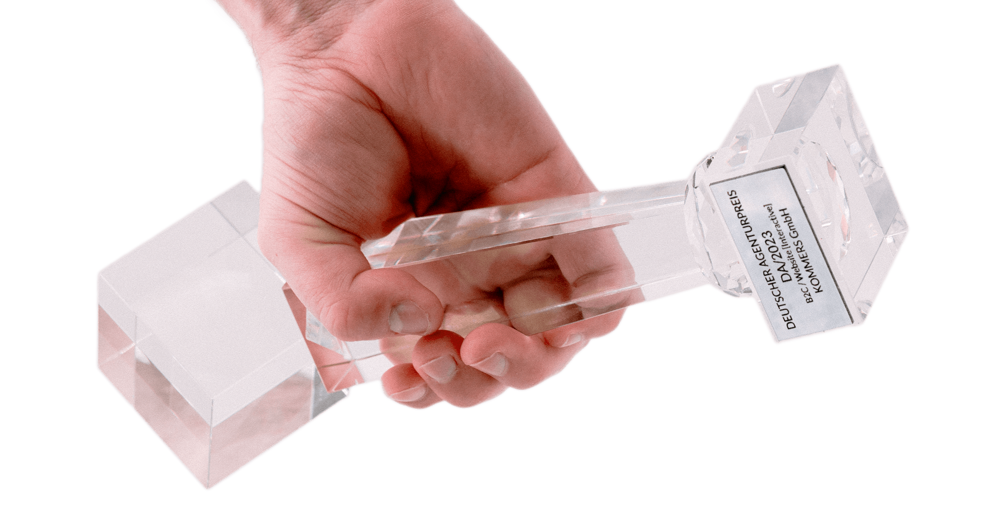 hand with award